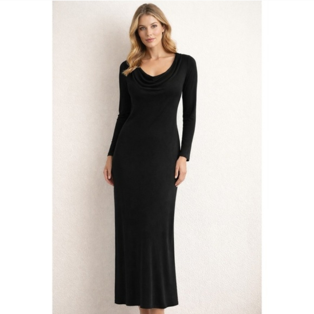 NWT Band Of The Free Cowl Neck Maxi Dress Black
